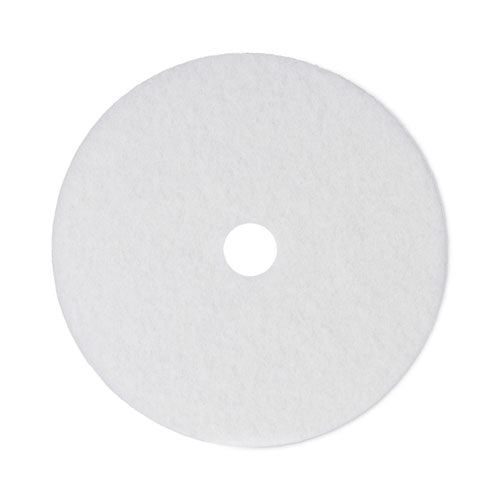 Polishing Floor Pads, 24" Diameter, White, 5/carton