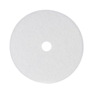 Polishing Floor Pads, 24" Diameter, White, 5/carton