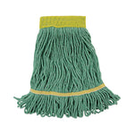 Load image into Gallery viewer, Super Loop Wet Mop Head, Cotton/synthetic Fiber, 5&quot; Headband, Small Size, Green, 12/carton
