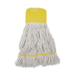 Load image into Gallery viewer, Super Loop Wet Mop Head, Cotton/synthetic Fiber, 5&quot; Headband, Small Size, White, 12/carton

