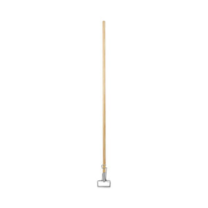 Spring Grip Metal Head Mop Handle For Most Mop Heads, Wood, 60", Natural