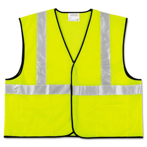 Class 2 Safety Vest, Polyester, X-large, Fluorescent Lime With Silver Stripe