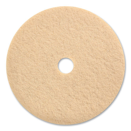 Burnishing Floor Pads, 27" Diameter, Tan, 5/carton