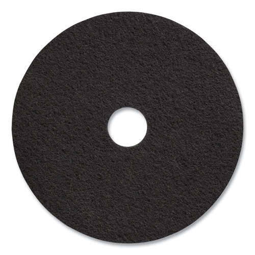Stripping Floor Pads, 17" Diameter, Black, 5/carton