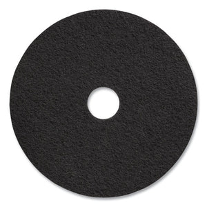 Stripping Floor Pads, 17" Diameter, Black, 5/carton