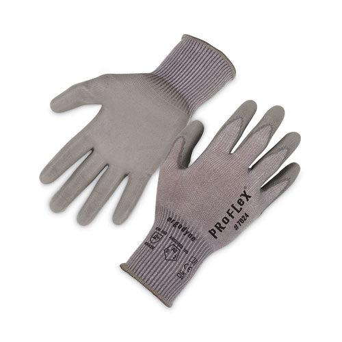 Proflex 7024 Ansi A2 Pu Coated Cr Gloves, Gray, 2x-large, Pair, Ships In 1-3 Business Days