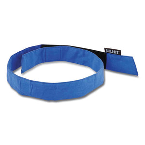 Chill-its 6705 Cooling Embedded Polymers Hook And Loop Bandana Headband, One Size, Solid Blue, Ships In 1-3 Business Days