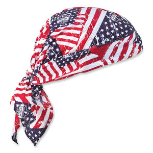Chill-its 6710 Cooling Embedded Polymers Tie Bandana Triangle Hat, One Size, Stars And Stripes, Ships In 1-3 Business Days