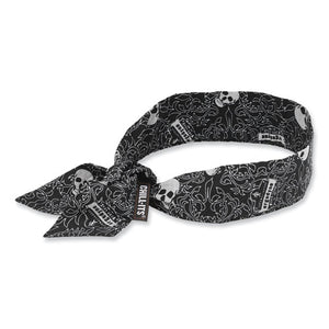 Chill-its 6700 Cooling Bandana Polymer Tie Headband, One Size Fits Most, Skulls, Ships In 1-3 Business Days