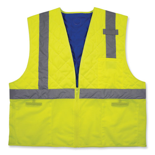 Chill-its 6668 Class 2 Hi-vis Safety Cooling Vest. Polymer, Large, Lime, Ships In 1-3 Business Days