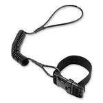 Load image into Gallery viewer, Squids 3157 Coiled Lanyard With Buckle, 2 Lb Max Working Capacity, 12&quot; To 48&quot; Long, Black, Ships In 1-3 Business Days
