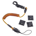 Load image into Gallery viewer, Squids 3151 Coil Lanyard Swivel Hook/detachable Loop, Mini Adhesive Mount, 2 Lb Max, 12&quot;, Black/orange, Ships In 1-3 Bus Days
