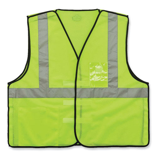 Glowear 8216ba Class 2 Breakaway Mesh Id Holder Vest, Polyester, Large/x-large, Lime, Ships In 1-3 Business Days