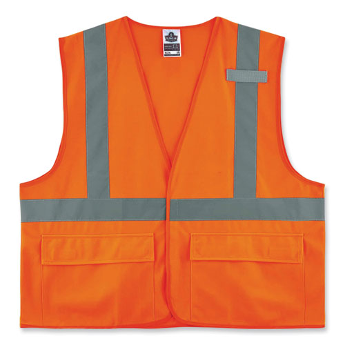 Glowear 8225hl Class 2 Standard Solid Hook And Loop Vest, Polyester, Orange, Large/x-large, Ships In 1-3 Business Days