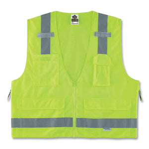 Glowear 8250z Class 2 Surveyors Zipper Vest, Polyester, 2x-large/3x-large, Lime, Ships In 1-3 Business Days