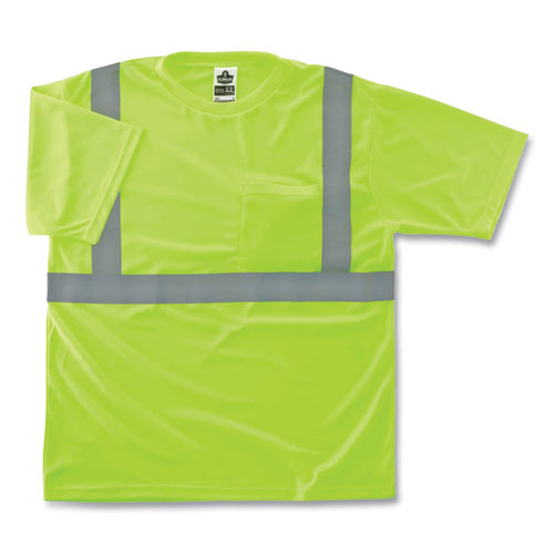 Glowear 8289 Class 2 Hi-vis T-shirt, Polyester, Lime, Large, Ships In 1-3 Business Days