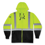 Load image into Gallery viewer, Glowear 8372 Zipup Hivis Class 3 Zip Hood Sweatshirt W/ Black Bottom, Polar Fleece, Lime, Medium, Ships In 1-3 Business Days
