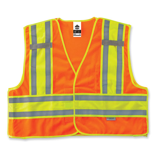 Glowear 8245psv Class 2 Public Safety Vest, Polyester, Small/medium, Orange, Ships In 1-3 Business Days