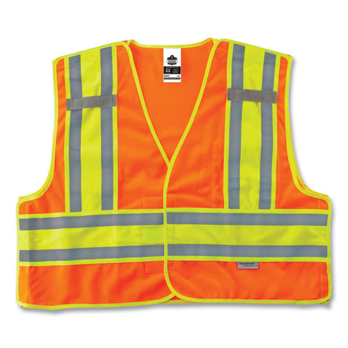 Glowear 8245psv Class 2 Public Safety Vest, Polyester, 6x-large/7x-large, Orange, Ships In 1-3 Business Days
