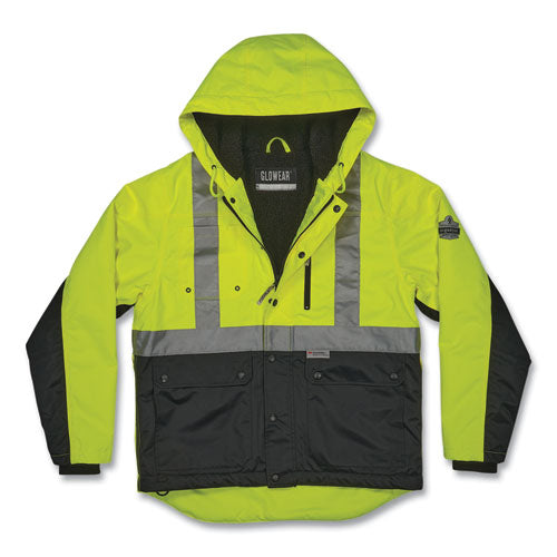 Glowear 8275 Class 2 Heavy-duty Hi-vis Workwear Sherpa Lined Jacket, X-large, Lime, Ships In 1-3 Business Days