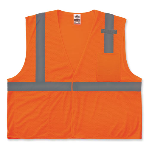 Glowear 8210hl-s Single Size Class 2 Economy Mesh Vest, Polyester, 3x-large, Orange, Ships In 1-3 Business Days