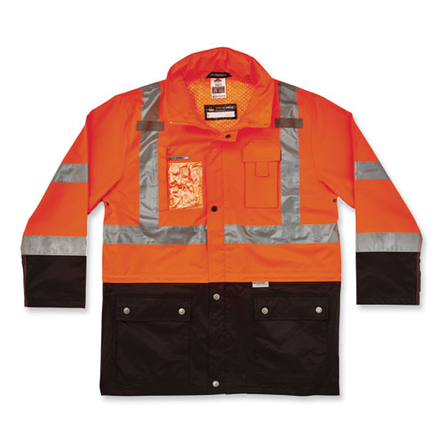 Glowear 8386 Class 3 Hi-vis Outer Shell Jacket, Polyester, 3x-large, Orange, Ships In 1-3 Business Days