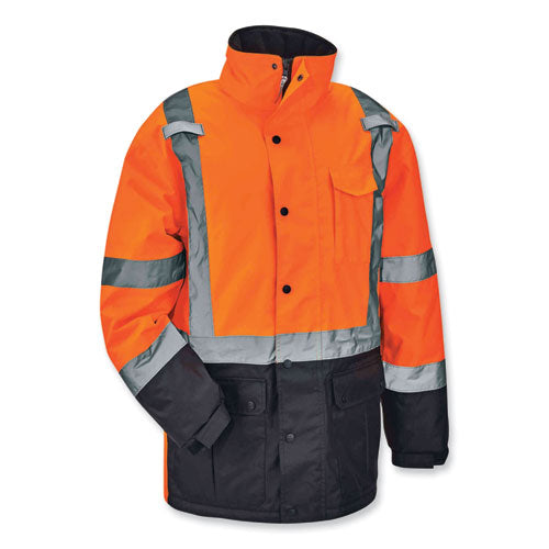 Glowear 8384 Class 3 Hi-vis Quilted Thermal Parka, 3x-large, Orange, Ships In 1-3 Business Days