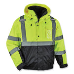 Load image into Gallery viewer, Glowear 8381 Class 3 Hi-vis 4-in-1 Quilted Bomber Jacket, Lime, 5x-large, Ships In 1-3 Business Days
