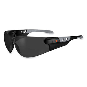 Skullerz Saga Frameless Safety Glasses, Matte Black Nylon Impact Frame, Smoke Polycarbonate Lens, Ships In 1-3 Business Days