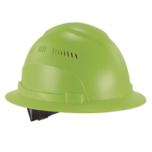 Skullerz 8968 Class C Lightweight Full Brim Hard Hat, Adjustable Venting, 6-pt Rachet Suspension, Lime, Ships In 1-3 Bus Days