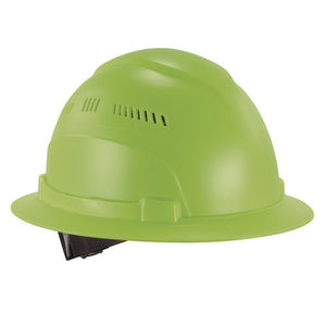 Skullerz 8968 Class C Lightweight Full Brim Hard Hat, Adjustable Venting, 6-pt Rachet Suspension, Lime, Ships In 1-3 Bus Days