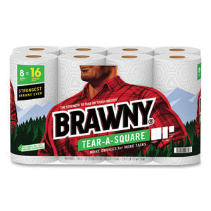 Tear-a-square Perforated Kitchen Double Roll Towels, 2-ply, 11 X 11, White, 120 Sheets/roll, 8 Rolls/pack, 2 Packs/carton
