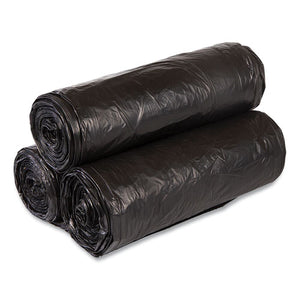 High-density Commercial Can Liners Value Pack, 60 Gal, 19 Mic, 43" X 46", Black, 25 Bags/roll, 6 Interleaved Rolls/carton