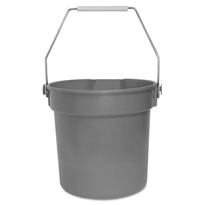 Deluxe Heavy-duty Bucket, 10 Qt, Polypropylene, Gray, 10.63" Dia