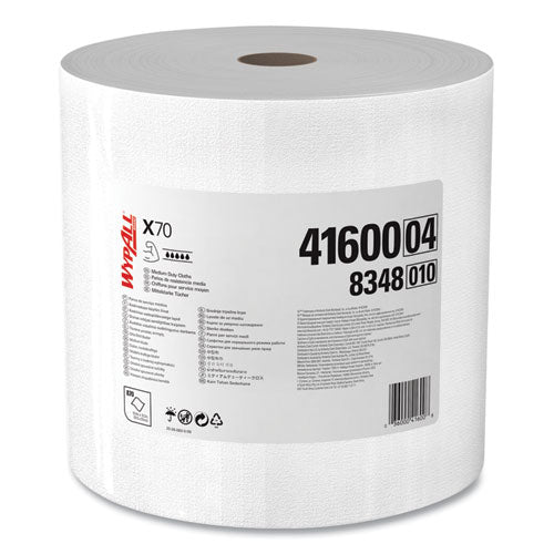 X70 Cloths, Jumbo Roll, Perf., 12.4 X 12.2, White, 870 Towels/roll