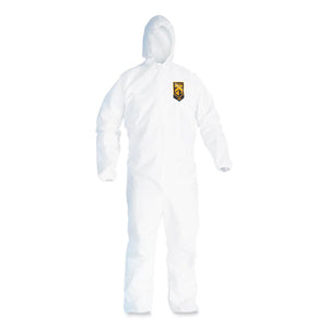 A20 Breathable Particle Protection Coveralls, Elastic Back, Hood, Medium, White, 24/carton