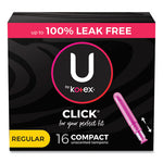 Load image into Gallery viewer, U By Kotex Click Compact Tampons, Regular, 16/pack, 8 Packs/carton
