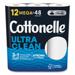 Load image into Gallery viewer, Ultra Cleancare Toilet Paper, Strong Tissue, Mega Rolls, Septic Safe, 1-ply, White, 284/roll, 12 Rolls/pack, 48 Rolls/carton
