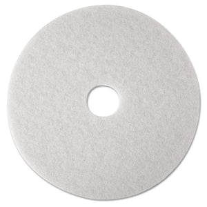 Low-speed Super Polishing Floor Pads 4100, 16" Diameter, White, 5/carton