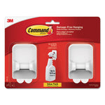 Load image into Gallery viewer, Spray Bottle Holder, 2.34w X 1.69d X 3.34h, White, 2 Hangers/4 Strips/pack
