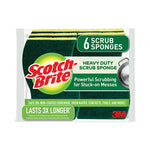 Load image into Gallery viewer, Heavy-duty Scrub Sponge, 4.5 X 2.7, 0.6&quot; Thick, Yellow/green, 6/pack
