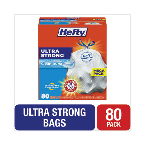 Ultra Strong Scented Tall White Kitchen Bags, 13 Gal, 0.9 Mil, 23.75" X 24.88", White, 80/box