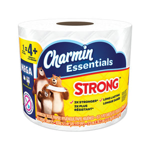 Essentials Strong Bathroom Tissue, Septic Safe, Individually Wrapped Rolls, 1-ply, White, 451/roll, 36 Rolls/carton