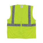 Load image into Gallery viewer, Ansi Class 2 Four Pocket Zipper Safety Vest, Polyester Mesh, 3x-large, Hi-viz Lime Yellow
