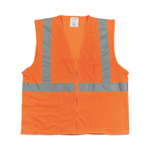 Zipper Safety Vest, X-large, Hi-viz Orange