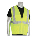 Load image into Gallery viewer, Ansi Class 2 Four Pocket Zipper Safety Vest, Polyester Mesh, 4x-large, Hi-viz Lime Yellow
