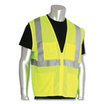 Load image into Gallery viewer, Ansi Class 2 Four Pocket Zipper Safety Vest, Polyester Mesh, 5x-large, Hi-viz Lime Yellow
