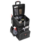 Load image into Gallery viewer, Executive Quick Clean Janitorial Cart, Synthetic Fabric, 16 Compartments, 14.25&quot; X 16.5&quot; X 25&quot;, Dark Gray
