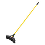 Load image into Gallery viewer, Maximizer Push-to-center Broom, Poly Bristles, 18 X 58.13, Steel Handle, Yellow/black
