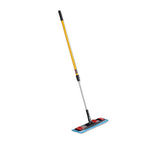 Load image into Gallery viewer, Adaptable Flat Mop Kit, 19.5 X 5.5 Blue Microfiber Head, 48&quot; To 72&quot; Yellow Aluminum Handle
